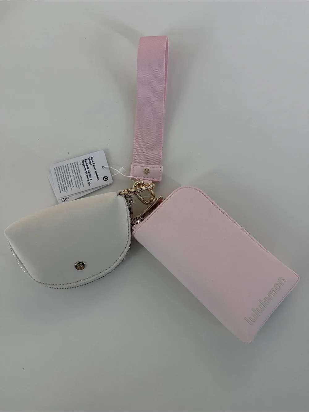 lululemon athletica Pink and Cream Key & Card Holder Set